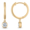 Thumbnail Image 1 of Round-Cut Lab-Created Diamond Solitaire Dangle Hoop Earrings 1/2 ct tw 14K Yellow Gold (SI2/F)