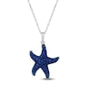 Thumbnail Image 1 of Blue Lab-Created Sapphire Starfish Necklace Sterling Silver 18&quot;