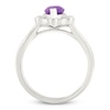 Thumbnail Image 2 of Marquise-Cut Natural Amethyst & White Lab-Created Sapphire Halo Ring Sterling Silver