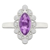 Thumbnail Image 3 of Marquise-Cut Natural Amethyst & White Lab-Created Sapphire Halo Ring Sterling Silver