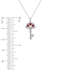 Thumbnail Image 5 of Heart-Shaped Lab-Created Ruby and White Lab-Created Sapphire Key Necklace Sterling Silver and 10K Rose Gold 18&quot;