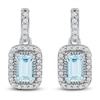 Thumbnail Image 3 of Rectangle-Cut Natural Aquamarine & Diamond Dangle Earrings 1/6 ct tw 14K White Gold