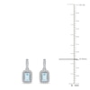 Thumbnail Image 4 of Rectangle-Cut Natural Aquamarine & Diamond Dangle Earrings 1/6 ct tw 14K White Gold