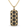 Thumbnail Image 1 of 1933 by Esquire Men's Black Diamond Hexagon Tag Necklace 1 ct tw 14K Yellow Gold-Plated Sterling Silver 22&quot;