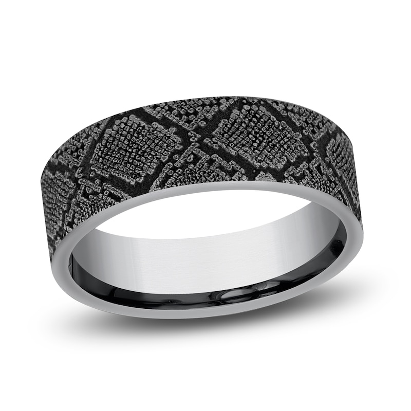 Main Image 1 of Snake Wedding Band Gray Tantalum 7mm