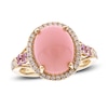 Thumbnail Image 1 of Natural Opal & Natural Pink Sapphire Ring 1/4 ct tw Diamonds 14K Yellow Gold