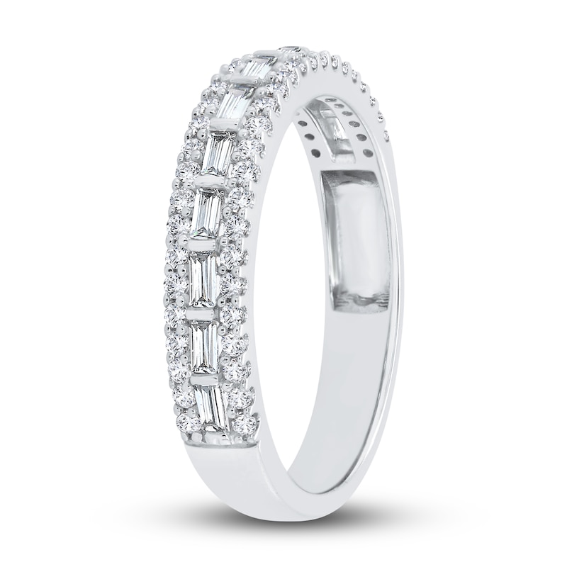 Diamond Ring 1/2 ct tw Baguette/Round 10K White Gold