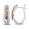 Thumbnail Image 1 of Le Vian Diamond Hoop Earrings 5/8 ct tw Round Platinum