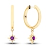 Thumbnail Image 0 of Juliette Maison Natural Amethyst Starburst Drop Earrings 10K Yellow Gold