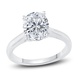 Lab-Created Diamond Solitaire Ring 2-1/2 ct tw Oval 14K White Gold (F/VS2)