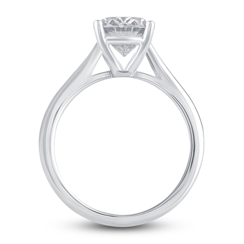 Main Image 2 of Lab-Created Diamond Solitaire Ring 2-1/2 ct tw Oval 14K White Gold (F/VS2)