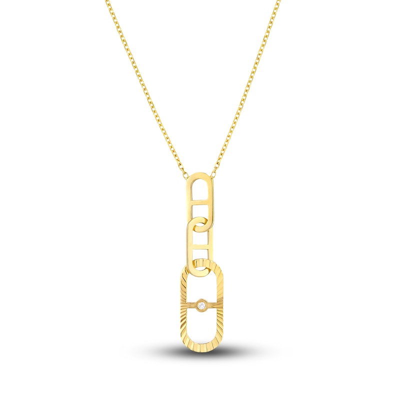 Main Image 1 of Mariner Link Chain Diamond Accent 14K Yellow Gold 18&quot;