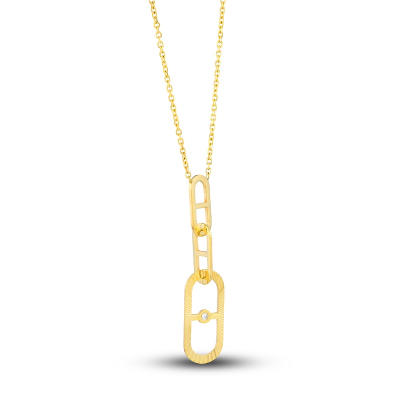 Main Image 2 of Mariner Link Chain Diamond Accent 14K Yellow Gold 18&quot;