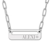 Thumbnail Image 1 of High-Polish Name Link Necklace Diamond Accent Sterling Silver 18&quot;