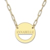 Thumbnail Image 1 of Engravable High-Polish Circle Necklace Yellow Gold-Plated Sterling Silver 18&quot; 19mm