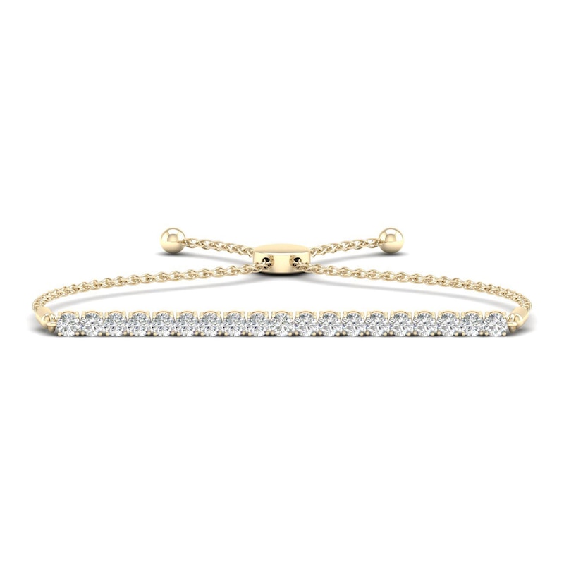 Lab-Created Diamond Bolo Tennis Bracelet 3 ct tw 14K Yellow Gold