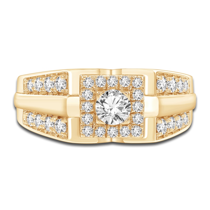 Men's Diamond Ring 1 ct tw Round 14K Yellow Gold