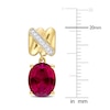 Thumbnail Image 2 of Y-Knot Lab-Created Ruby Earrings 1/15 Diamonds 14K Yellow Gold