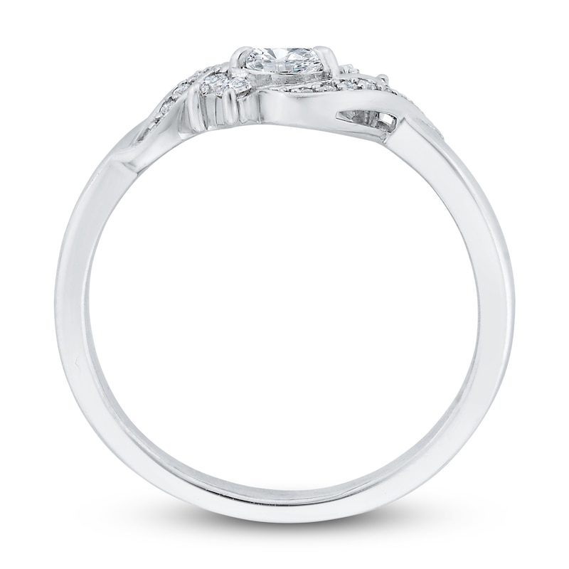 Main Image 3 of Diamond Engagement Ring 5/8 ct tw Round/Marquise 14K White Gold