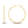 Thumbnail Image 1 of Diamond-Cut Round Tube Hoop Earrings 14K Yellow Gold 35mm