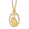 Thumbnail Image 1 of Cross Oval Necklace 14K Yellow Gold 18&quot;