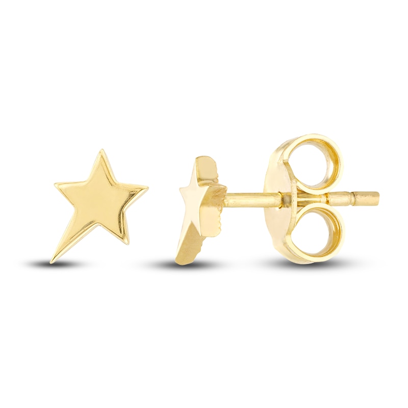 Star Stud Earrings 14K Yellow Gold