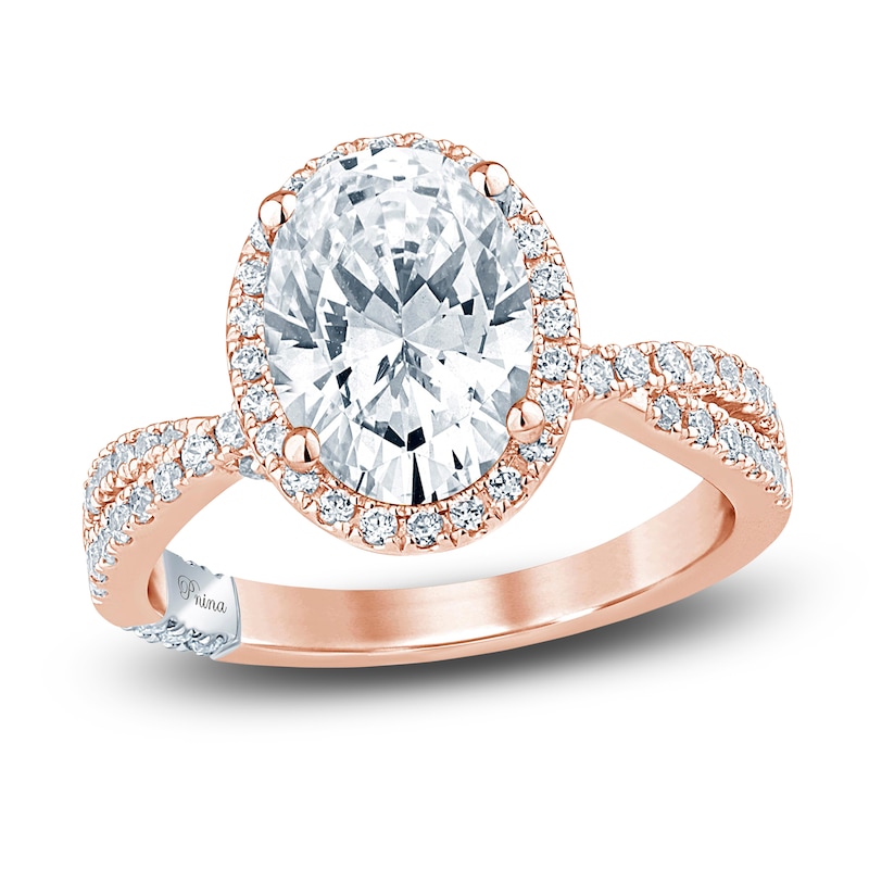 Main Image 1 of Pnina Tornai Lab-Created Diamond Engagement Ring 3 ct tw Oval/Round 14K Rose Gold