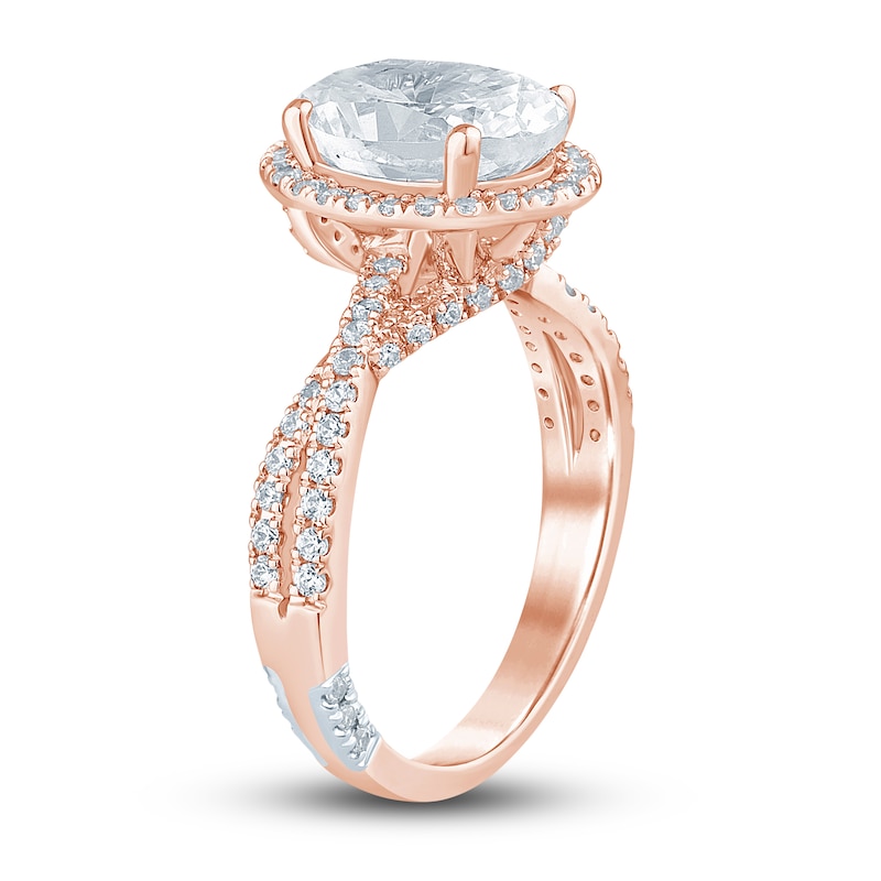 Main Image 2 of Pnina Tornai Lab-Created Diamond Engagement Ring 3 ct tw Oval/Round 14K Rose Gold