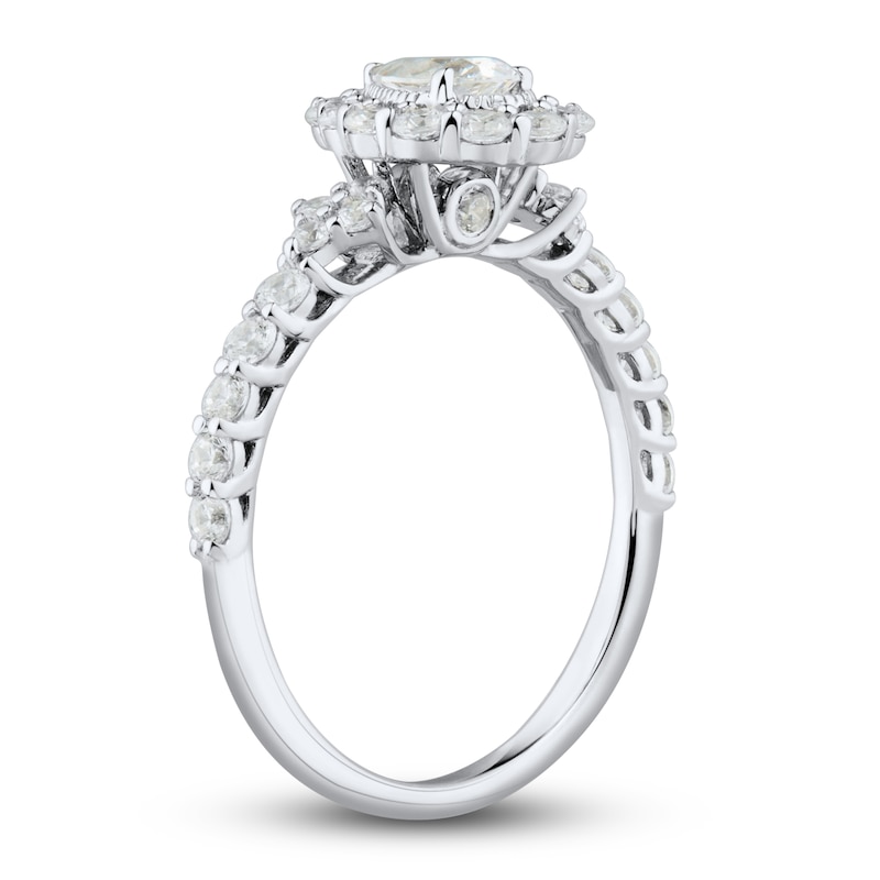 Main Image 2 of Diamond Engagement Ring 1 ct tw Pear/Round 14K White Gold