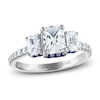 Thumbnail Image 0 of Vera Wang WISH Diamond Engagement Ring 1-7/8 ct tw Radiant/Round 14K White Gold