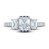 Thumbnail Image 2 of Vera Wang WISH Diamond Engagement Ring 1-7/8 ct tw Radiant/Round 14K White Gold