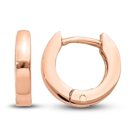 Hollow Hoop Earrings 14K Rose Gold 9x2mm