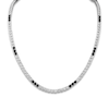 Thumbnail Image 0 of 1933 by Esquire Men's Natural White Topaz & Natural Black Spinel Necklace Sterling Silver 22"