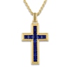 Thumbnail Image 1 of 1933 by Esquire Men's Lab-Created Sapphire Pendant Necklace 18K Yellow Gold-Plated Sterling Silver 22&quot;