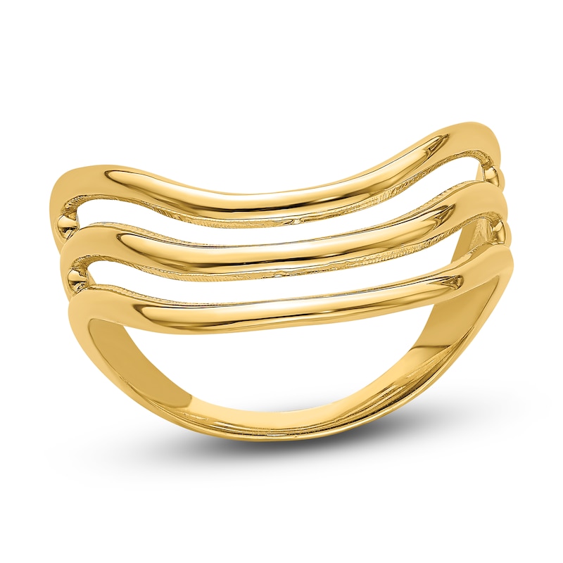 High-Polish Triple Wave Ring 14K Yellow Gold