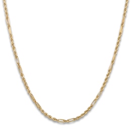 Solid Diamond-Cut Rope Chain Necklace 14K Yellow Gold 18&quot; 3.0mm