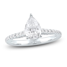 Diamond Engagement Ring 1-1/3 ct tw Pear/Round Platinum