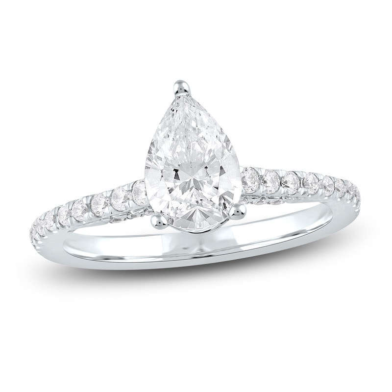 Main Image 1 of Diamond Engagement Ring 1-1/3 ct tw Pear/Round Platinum