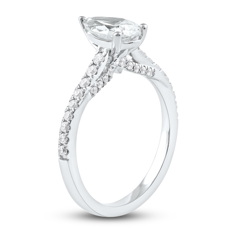 Main Image 2 of Diamond Engagement Ring 1-1/3 ct tw Pear/Round Platinum