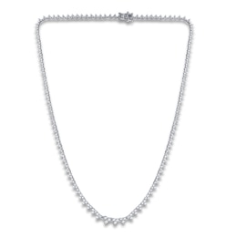 Diamond Tennis Necklace 3 ct tw Round 14K White Gold 17&quot;