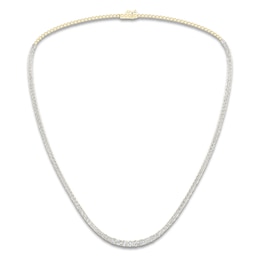 Lab-Created Diamond Tennis Necklace 7 ct tw Round 14K Yellow Gold