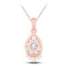 Thumbnail Image 1 of Diamond Pendant Necklace 1/2 ct tw Round 14K Rose Gold 18&quot;