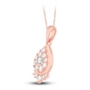 Thumbnail Image 2 of Diamond Pendant Necklace 1/2 ct tw Round 14K Rose Gold 18&quot;