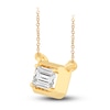 Thumbnail Image 2 of Diamond Pendant Necklace 3/8 ct tw Emerald 14K Yellow Gold 18&quot; (SI2,I)