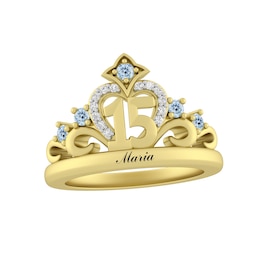 Color Stone Quinceanera Crown Ring