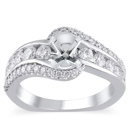 Diamond Engagement Ring Setting 1 ct tw Round 18K White Gold