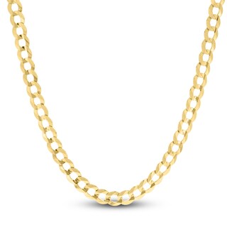 Light Solid Curb Link Necklace 14K Yellow Gold 22