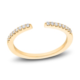 Diamond Stackable Open Cuff Ring 1/10 ct tw Round 14K Yellow Gold