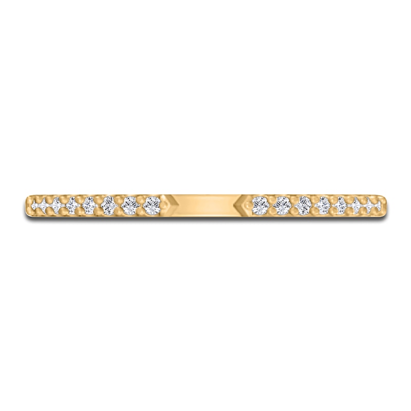 Main Image 3 of Diamond Stackable Open Cuff Ring 1/10 ct tw Round 14K Yellow Gold