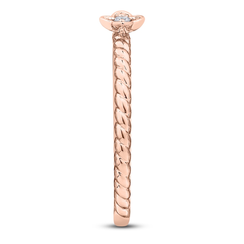 Main Image 2 of Floral Ring Diamond Accent 14K Rose Gold